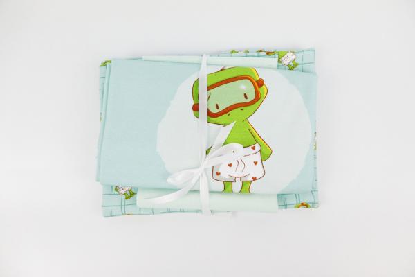 Jersey Sparpaket Fröschlein Panel ca. 60 cm, Kombistoff & Bündchen